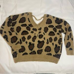 she + sky leopard print sweater